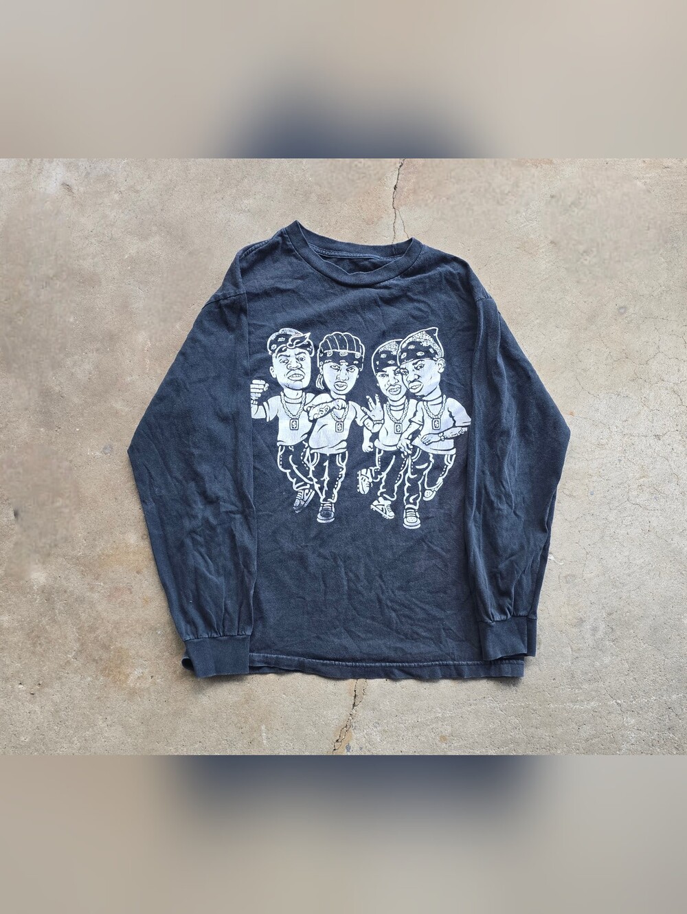 Vintage 90s Cash Money Hot Boys Art Cartoon T Shirt Black Lil Wayne Rap Tee